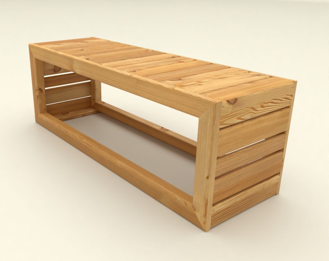 projekt drewnianej ławy ogrodowej